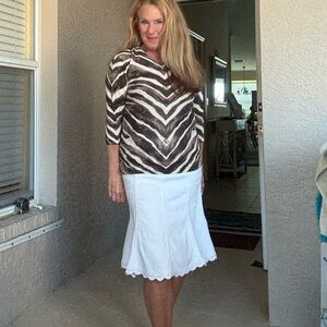 Chico's Zebra Print V-Neck Sweater